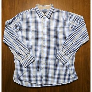 Van Heusen Studio Mens Long Sleeve Button Up Slim Fit Checkered Shirt XL 17-17.5